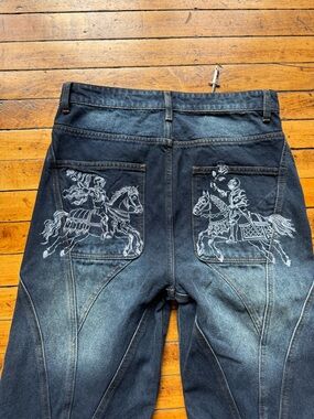 embroidered vescartes jeans